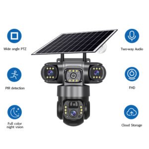 3-Lens Solar Security CCTV